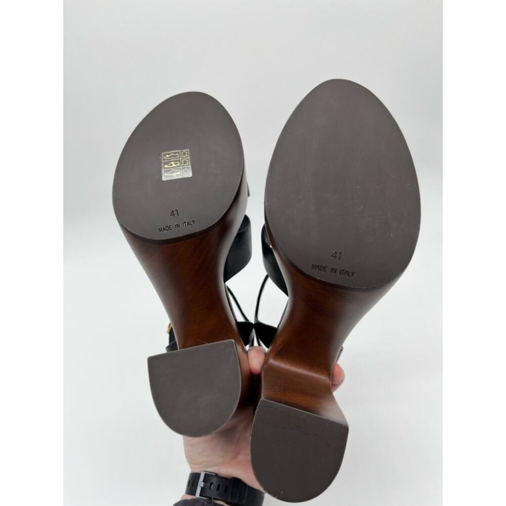 Saint Laurent Bianca Platform Sandals Black Leather - US 11 (EU 41) - Picture 12 of 15